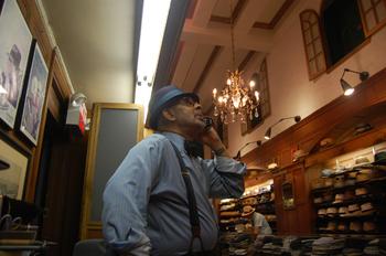 Salesman, Rod Springer answering the phone